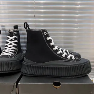 Women's Low-top Strappy Platform Platform Casual High-top Canvas Shoes