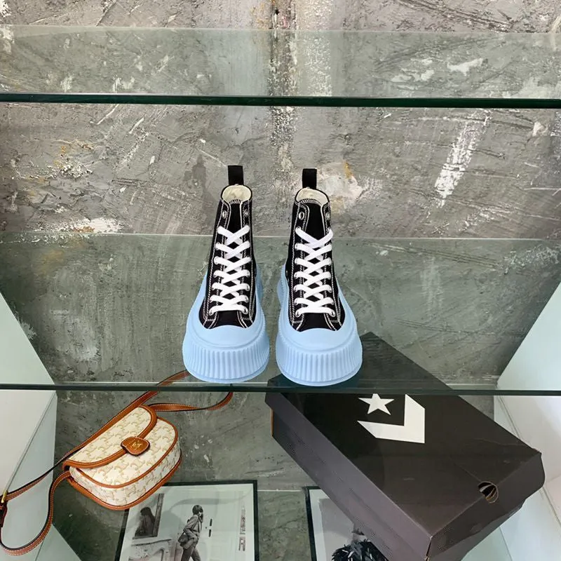 Women's Low-top Strappy Platform Platform Casual High-top Canvas Shoes