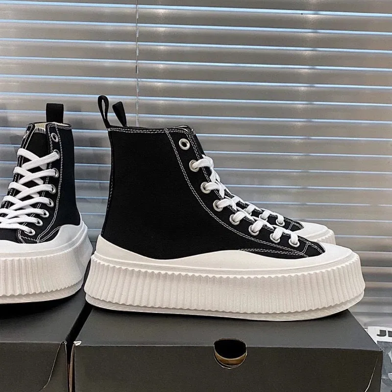 Women's Low-top Strappy Platform Platform Casual High-top Canvas Shoes