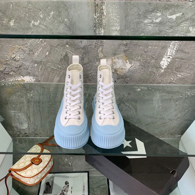 Women's Low-top Strappy Platform Platform Casual High-top Canvas Shoes