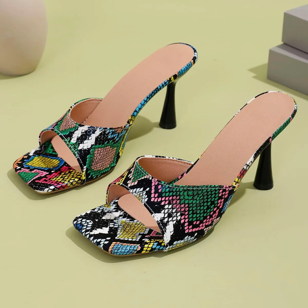 Women's Peep Toe Stilettos High Heel Animal Print Dressy Sexy Stiletto High Heels Dress Sandals Evening Party Prom Shoes