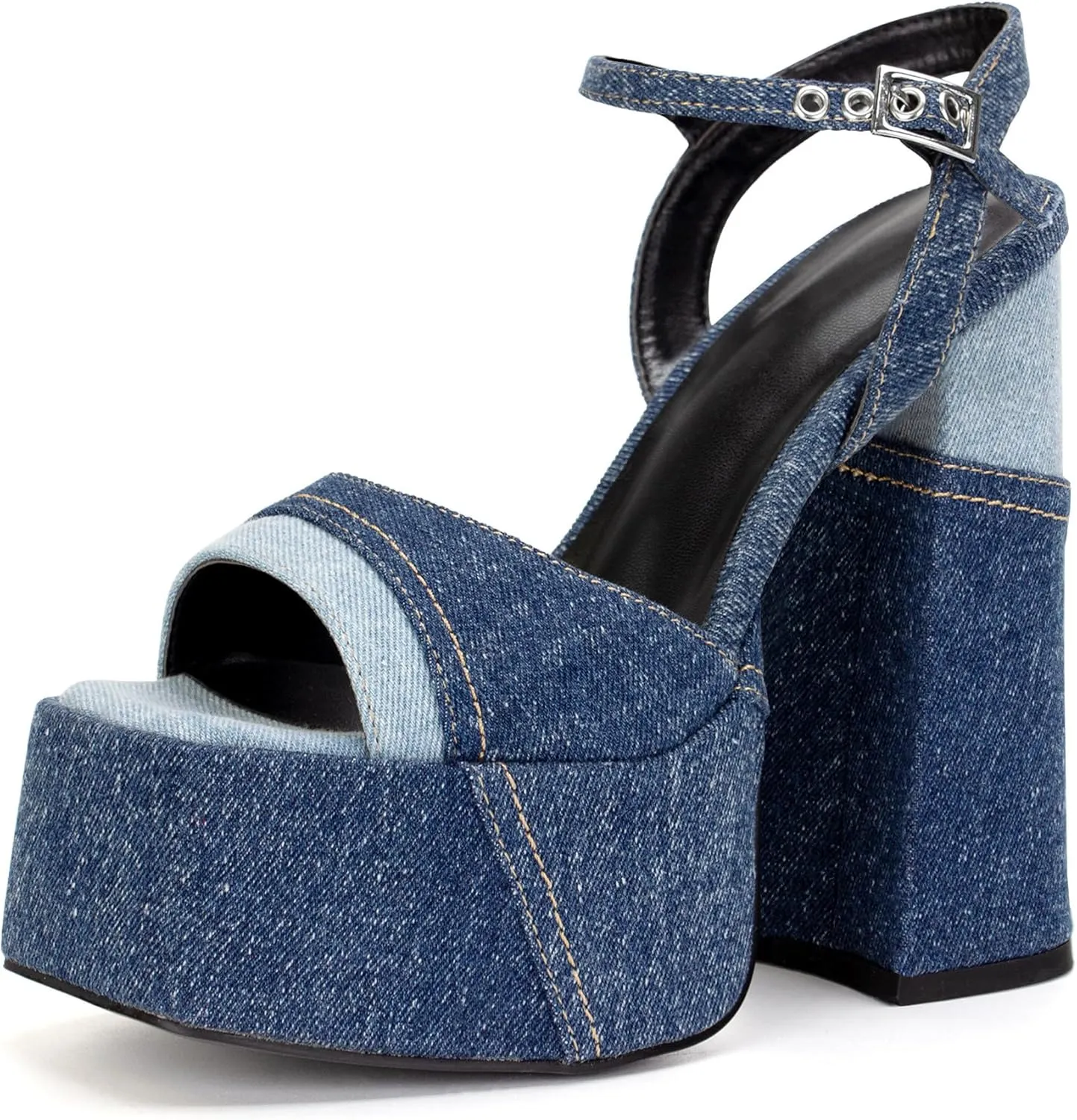 Women's Platform High Heels Open Toe Ankle Strap Strappy Chunky Heels Wedding Party Sandals Shoes