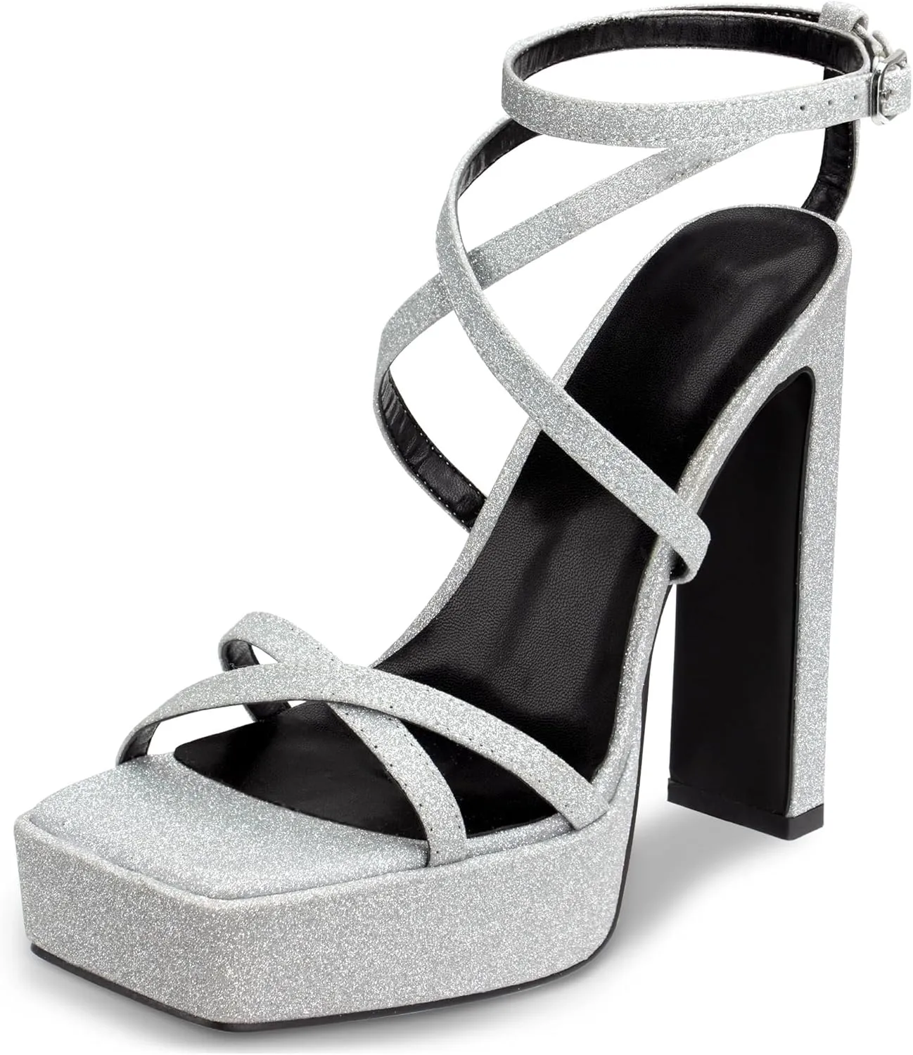 Women's Platform High Heels Open Toe Ankle Strap Strappy Chunky Heels Wedding Party Sandals Shoes