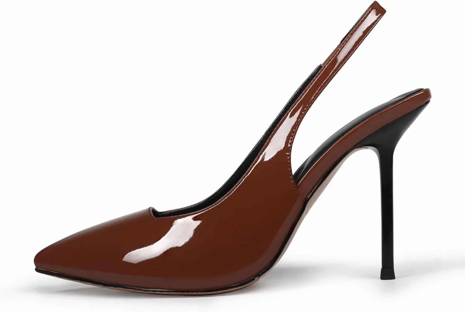 Women's Pointed Toe Slingback Heels Patent Leather High Stiletto Heels Pumps Dress Shoes for Women