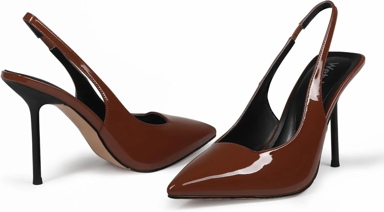 Women's Pointed Toe Slingback Heels Patent Leather High Stiletto Heels Pumps Dress Shoes for Women