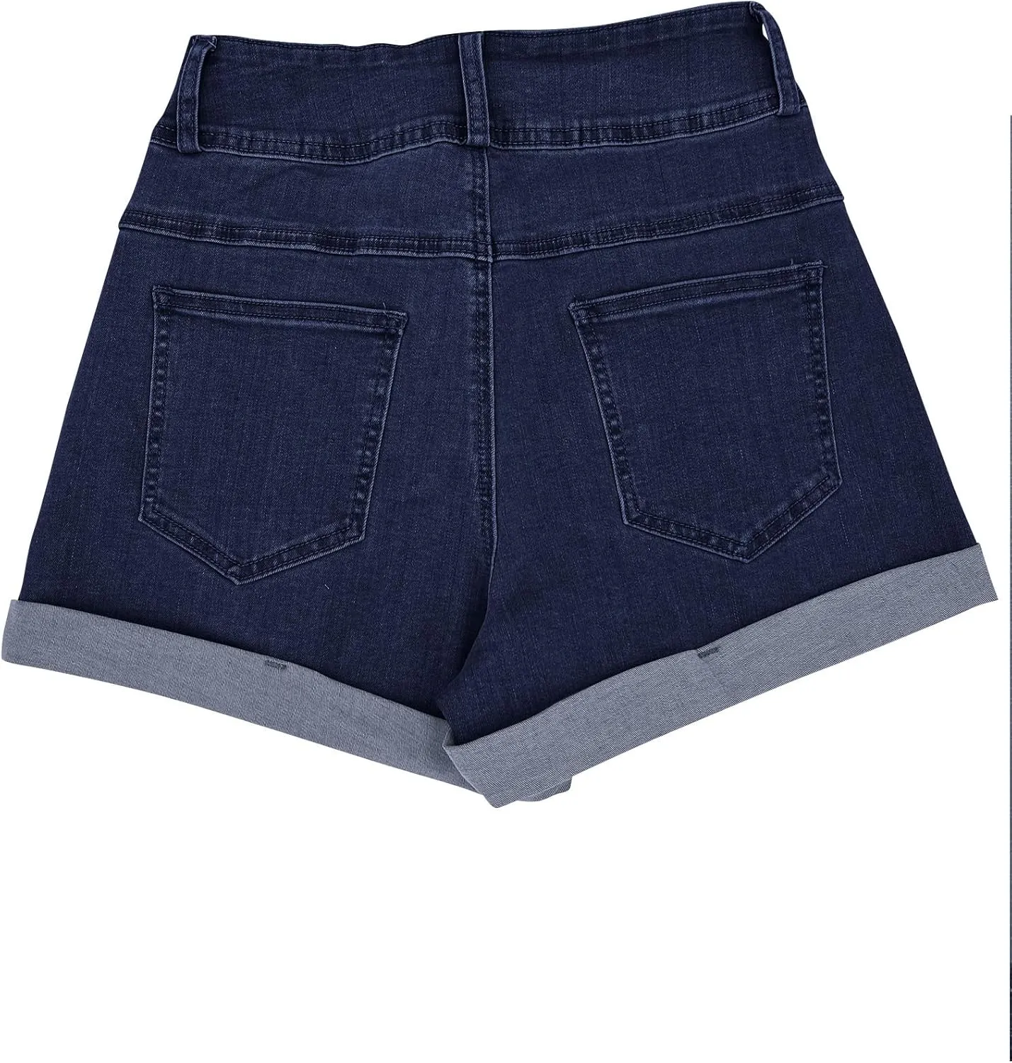 Womens Relaxed Fit Casual High Waist Pocketed Denim Shorts