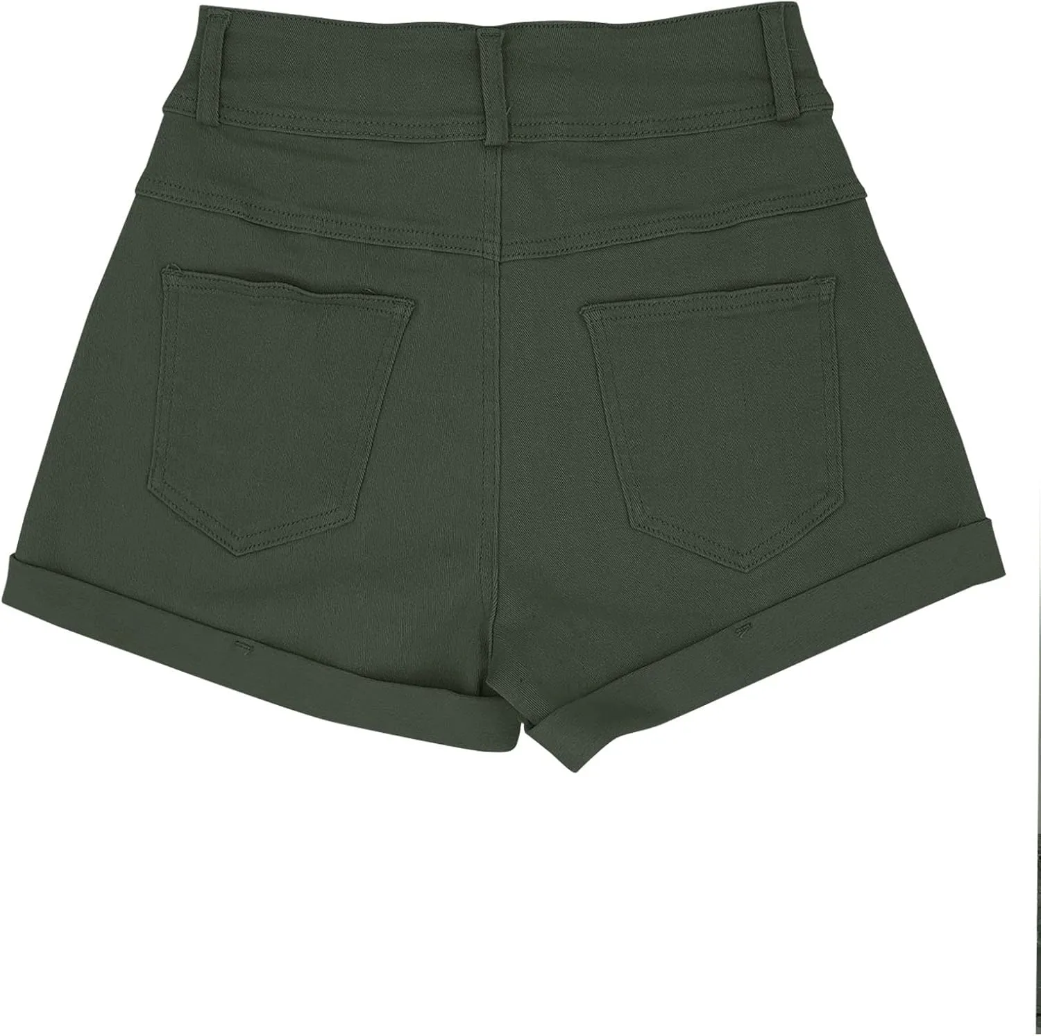 Womens Relaxed Fit Casual High Waist Pocketed Denim Shorts