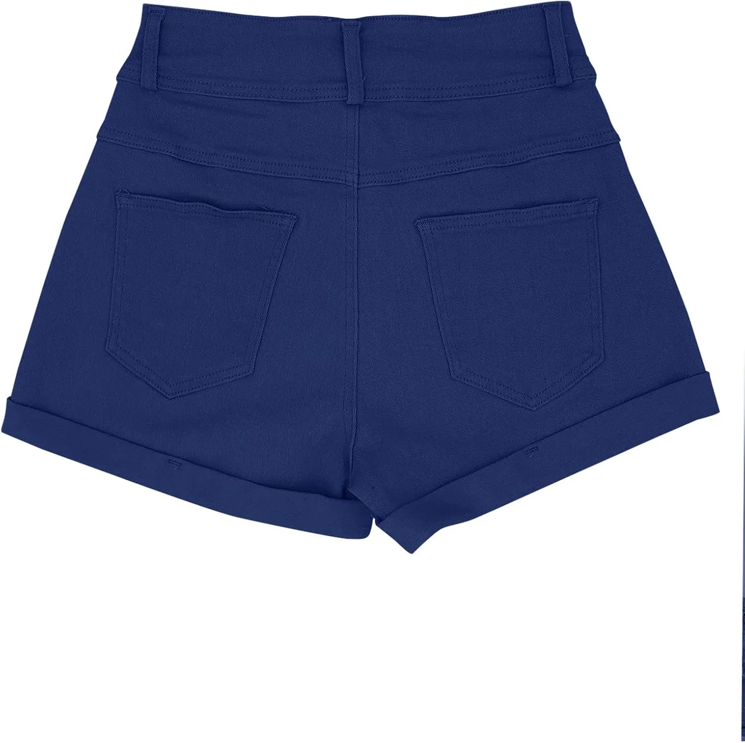 Womens Relaxed Fit Casual High Waist Pocketed Denim Shorts