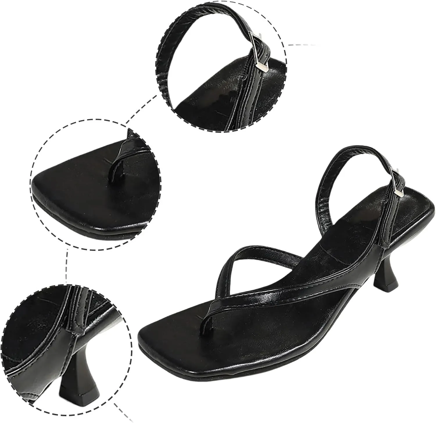 Women's Sandals Casual Wear Comfortable Thong Buckle Sandals Heel Height Perfect Summer Outfits Beaded Heels