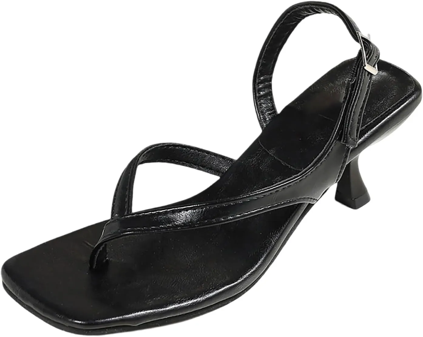 Women's Sandals Casual Wear Comfortable Thong Buckle Sandals Heel Height Perfect Summer Outfits Beaded Heels
