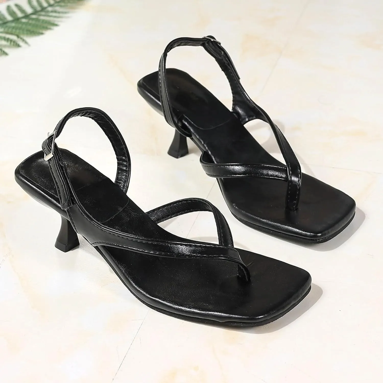 Women's Sandals Casual Wear Comfortable Thong Buckle Sandals Heel Height Perfect Summer Outfits Beaded Heels