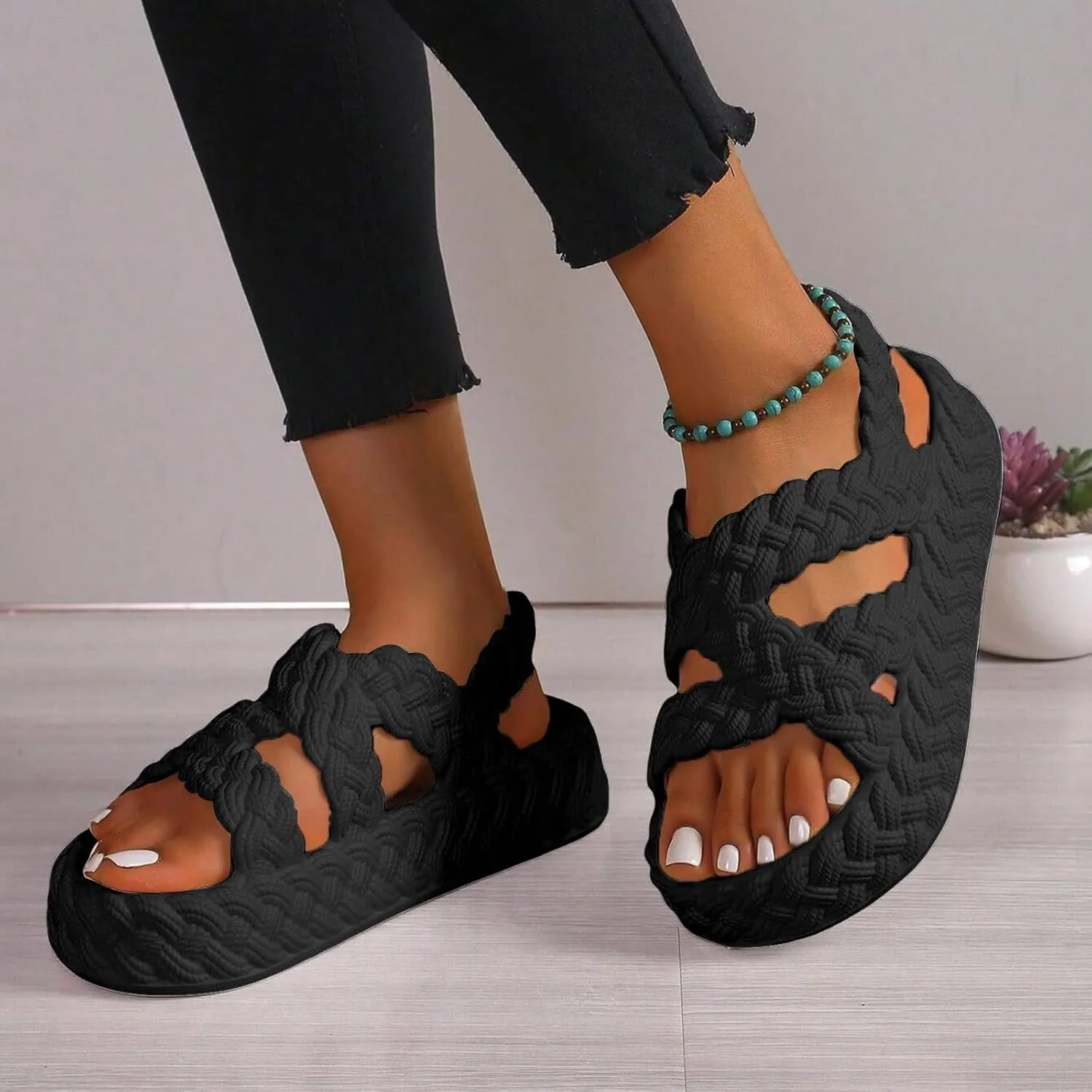 Womens Sandals with Arch Support,2025 Summer Dressy Wedges Shoes for Women Thick Sole Flip Flops With Arch Support Comfortable Walking Sandals Womens Summer Beach Slipper Ladies Thong Sanal