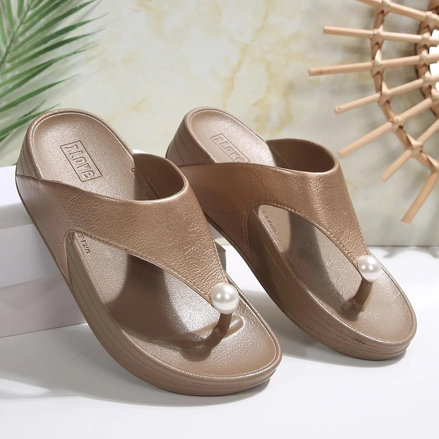 Womens Sandals with Arch Support,2025 Summer Dressy Wedges Shoes for Women Thick Sole Flip Flops With Arch Support Comfortable Walking Sandals Womens Summer Beach Slipper Ladies Thong Sanal