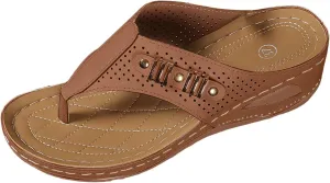 Womens Sandals with Arch Support,2025 Summer Dressy Wedges Shoes for Women Thick Sole Flip Flops With Arch Support Comfortable Walking Sandals Womens Summer Beach Slipper Ladies Thong Sanal