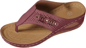 Womens Sandals with Arch Support,2025 Summer Dressy Wedges Shoes for Women Thick Sole Flip Flops With Arch Support Comfortable Walking Sandals Womens Summer Beach Slipper Ladies Thong Sanal