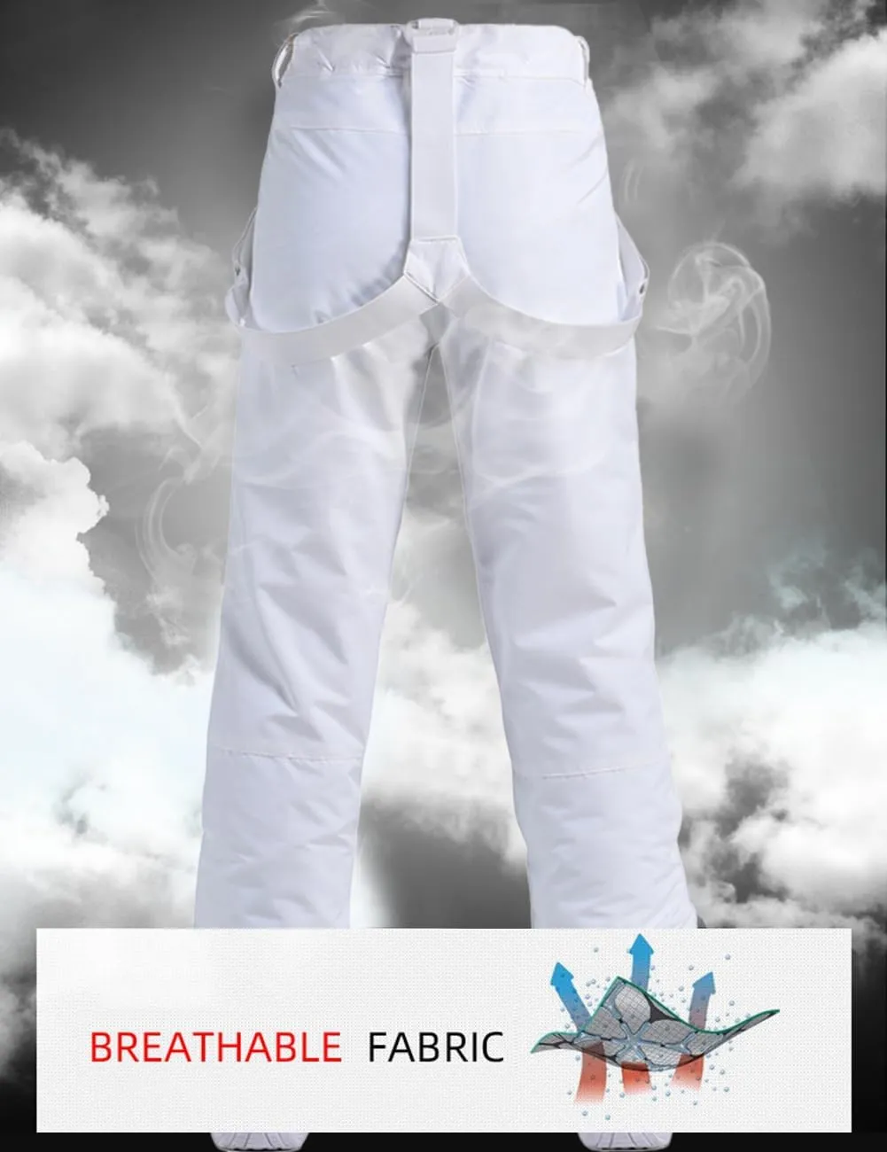 Women's Snow Ski Pants Insulated Winter Warm Outdoor Waterproof Snowboard Pants Bibs Detachable Suspender