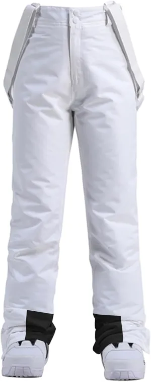 Women's Snow Ski Pants Insulated Winter Warm Outdoor Waterproof Snowboard Pants Bibs Detachable Suspender