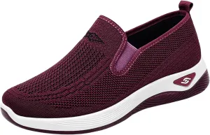 Womens Walking Shoes Wide Width Slip On Walking Tennis Sneakers Lightweight Casual Breathable Sneakers Comfortable Loafers