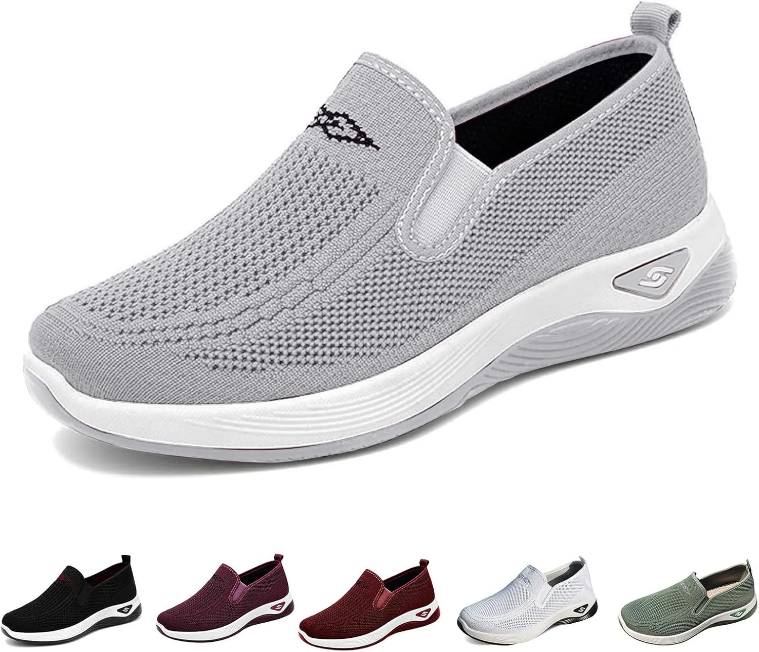 Womens Walking Shoes Wide Width Slip On Walking Tennis Sneakers Lightweight Casual Breathable Sneakers Comfortable Loafers