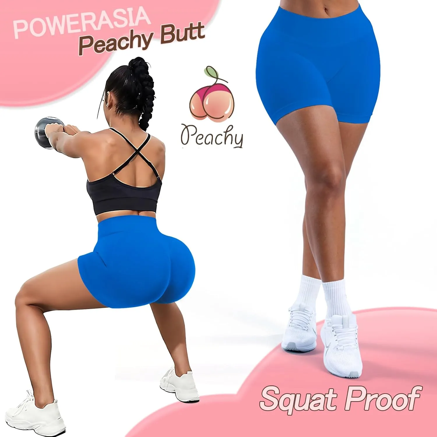 Workout Impact Shorts Hidden Scrunch Butt Lifting Gym Booty Biker Shorts for Women Tummy Control
