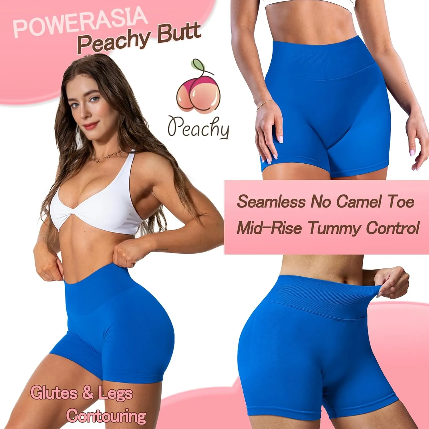 Workout Impact Shorts Hidden Scrunch Butt Lifting Gym Booty Biker Shorts for Women Tummy Control