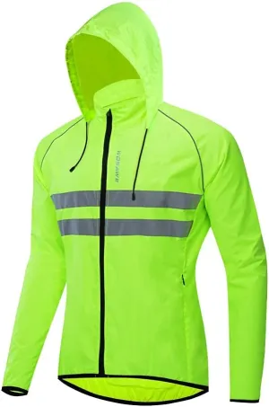 WOSAWE Packable Cycling Jacket Hooded Running Coat Lightweight Biking Windbreaker