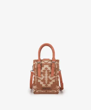 WRANGLER ALL-OVER AZTEC PRINT CANVAS PHONE PURSE