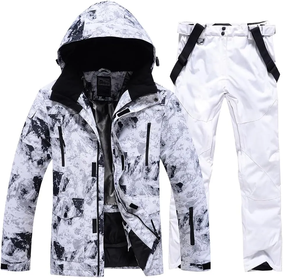 YEEFINE Men's Ski Suits Waterproof Winter Snowsuit Snow Snowboard Jackets Coats Pants Set