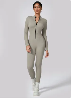 Zip Up Luxe Ribbed Jumpsuit