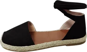 ZSpzx Women's Closed Toe Elastic Ankle Strap Espadrilles Wedge Sandals Womens Summer Espadrille Heel Platform Sandals Ankle Buckle Shoes Lace up Dressy Shoes Strappy Flat Sandals